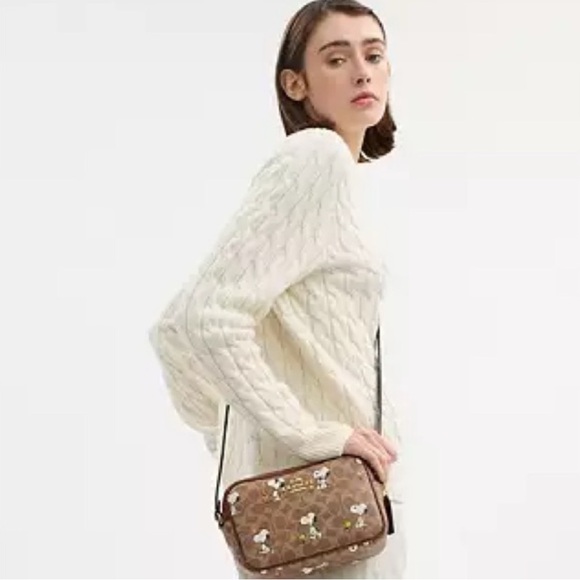 Mwt Coach X Peanuts Jamie Camera Bag In Signature Canvas With Snoopy Print - Picture 1 of 6